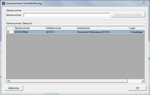 Seriennummer Schnellsuche