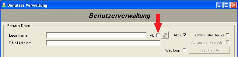 Benutzerverwaltung AD Checkbox