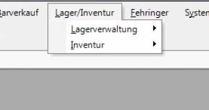 Menü-Lager/Inventur