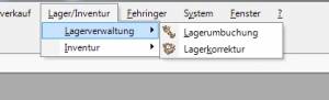 Menü-Lagerverwaltung