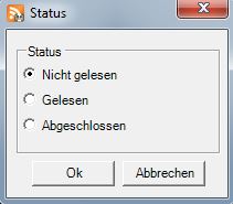 Status ändern Auswahldialog