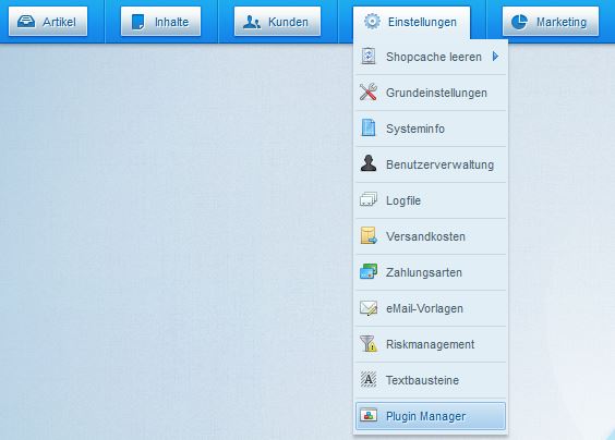 Plugin-Manager öffnen