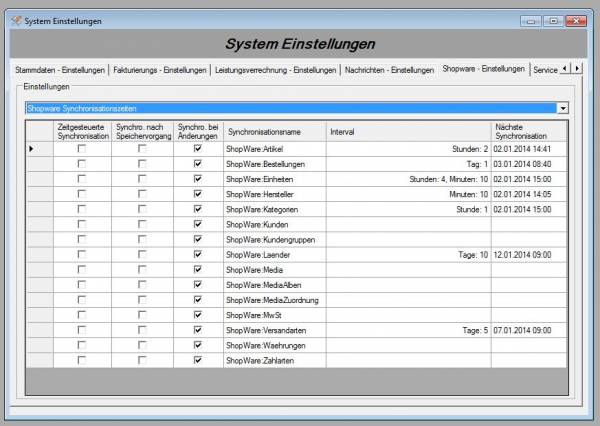 Synchronisationszeiten