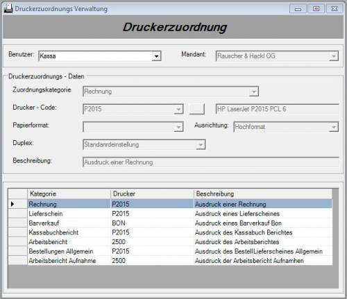 Druckerzuordnung