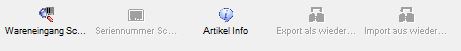 Wareneingang Toolbar